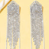 New Statement Earring Long Full Rhinestone Big Earrings For Women Shining Tassel Dangle Earrings Wedding Jewelry Gift