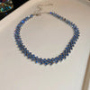 Pink Purple Gold Color Rhinestone Choker Necklaces for Women Geometric Crystal Necklaces Party Weddings Jewelry