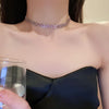Pink Purple Gold Color Rhinestone Choker Necklaces for Women Geometric Crystal Necklaces Party Weddings Jewelry