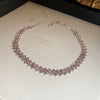 Pink Purple Gold Color Rhinestone Choker Necklaces for Women Geometric Crystal Necklaces Party Weddings Jewelry