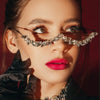 Rhinestone Geometric Eyeglass Frame No lens Face Jewelry for Women Luxury Bridal Crystal Eyewear Frame Party Accessories