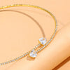 Rhinestone Heart Collar Choker Necklace For Women Simple Open Collar Golden Necklace For Women Choker Necklace Jewelry