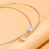 Rhinestone Heart Collar Choker Necklace for Women Simple Open Collar Necklace Torques Jewelry Accessories