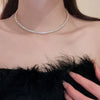 Rhinestone Heart Collar Choker Necklace for Women Simple Open Collar Necklace Torques Jewelry Accessories