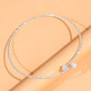 Rhinestone Heart Collar Choker Necklace for Women Simple Open Collar Necklace Torques Jewelry Accessories