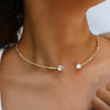 Rhinestone Heart Collar Choker Necklace for Women Simple Open Collar Necklace Torques Jewelry Accessories