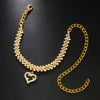 Rhinestone Hollow Heart Ankle Bracelet for Women Beach Accessories Love New Pendant Leg Chain Summer Party Jewelry Gift