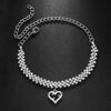 Rhinestone Hollow Heart Ankle Bracelet for Women Beach Accessories Love New Pendant Leg Chain Summer Party Jewelry Gift