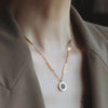 Roman Digital Wafer Pendant Necklace Stainless Steel Party Jewelry for Women Sexy Choker