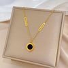 Roman Digital Wafer Pendant Necklace Stainless Steel Party Jewelry for Women Sexy Choker
