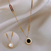 Roman Digital Wafer Pendant Necklace Stainless Steel Party Jewelry for Women Sexy Choker
