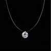 Shiny Crystal Necklace For Women Female Transparent Fishing Line Round Zircon Choker Minimalist Clavicle Chain Jewelry