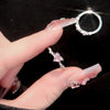 Shiny Five Pointed Star Couple Rings for Women Men Vintage Pink Crystal Star Adjustable Ring Lover Y2K Jewelry