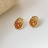 Shiny Summer Contrasting Crystal Earrings for Women   Simple Versatile Girls Earrings Hot Jewelry 2023