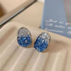 Shiny Summer Contrasting Crystal Earrings for Women   Simple Versatile Girls Earrings Hot Jewelry 2023