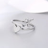 Silver Color 26 Letter Love Heart Rings Stainless Steel Open Ring for Women Men Couple Initial Name Finger Jewelry Gifts