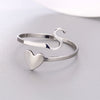 Silver Color 26 Letter Love Heart Rings Stainless Steel Open Ring for Women Men Couple Initial Name Finger Jewelry Gifts
