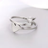 Silver Color 26 Letter Love Heart Rings Stainless Steel Open Ring for Women Men Couple Initial Name Finger Jewelry Gifts
