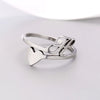 Silver Color 26 Letter Love Heart Rings Stainless Steel Open Ring for Women Men Couple Initial Name Finger Jewelry Gifts