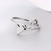 Silver Color 26 Letter Love Heart Rings Stainless Steel Open Ring for Women Men Couple Initial Name Finger Jewelry Gifts