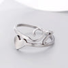 Silver Color 26 Letter Love Heart Rings Stainless Steel Open Ring for Women Men Couple Initial Name Finger Jewelry Gifts