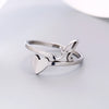 Silver Color 26 Letter Love Heart Rings Stainless Steel Open Ring for Women Men Couple Initial Name Finger Jewelry Gifts