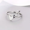 Silver Color 26 Letter Love Heart Rings Stainless Steel Open Ring for Women Men Couple Initial Name Finger Jewelry Gifts