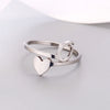 Silver Color 26 Letter Love Heart Rings Stainless Steel Open Ring for Women Men Couple Initial Name Finger Jewelry Gifts