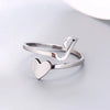 Silver Color 26 Letter Love Heart Rings Stainless Steel Open Ring for Women Men Couple Initial Name Finger Jewelry Gifts