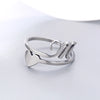 Silver Color 26 Letter Love Heart Rings Stainless Steel Open Ring for Women Men Couple Initial Name Finger Jewelry Gifts