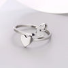 Silver Color 26 Letter Love Heart Rings Stainless Steel Open Ring for Women Men Couple Initial Name Finger Jewelry Gifts