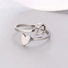 Silver Color 26 Letter Love Heart Rings Stainless Steel Open Ring for Women Men Couple Initial Name Finger Jewelry Gifts