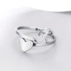 Silver Color 26 Letter Love Heart Rings Stainless Steel Open Ring for Women Men Couple Initial Name Finger Jewelry Gifts