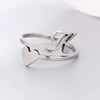 Silver Color 26 Letter Love Heart Rings Stainless Steel Open Ring for Women Men Couple Initial Name Finger Jewelry Gifts