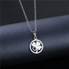 Silver Color Stainless Steel Pendant Flower Necklace for Women Girls Jewelry Gift Choker Statement Clavicle Chain Collar