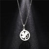 Silver Color Stainless Steel Pendant Flower Necklace for Women Girls Jewelry Gift Choker Statement Clavicle Chain Collar