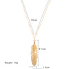 Simple Gold Color Meter Feather Pendant Necklace for Women Leaf Shaped Female Long Sweater Chain Girls Jewelry Gifts