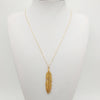 Simple Gold Color Meter Feather Pendant Necklace for Women Leaf Shaped Female Long Sweater Chain Girls Jewelry Gifts