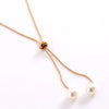 Simple Gold Color Pearl Necklaces for Women Long Tassel Pull Design Clavicle Chains Necklace Jewelry Collares