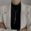 Simple Gold Color Pearl Necklaces for Women Long Tassel Pull Design Clavicle Chains Necklace Jewelry Collares
