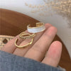 Simple Hiphop Trendy White Green Adjustable Open Finger Ring For Women unk Cool Resin Chain Rings Set Jewelry Girl Gift