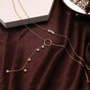 Simple Layered Pearl Pendant Necklace for Women Bohemian Circle Long Bead Chain Pendant Necklace Jewelry Party Gift