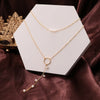 Simple Layered Pearl Pendant Necklace for Women Bohemian Circle Long Bead Chain Pendant Necklace Jewelry Party Gift