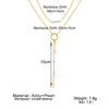 Simple Layered Pearl Pendant Necklace for Women Bohemian Circle Long Bead Chain Pendant Necklace Jewelry Party Gift