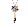 Snowflake Choker Sweaterchain Tassel Necklace for Women Delicate Flower Crystal Pendant Valentines Day Gift Boho Jewelry