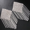 Square Tassel Nipple Stickers Women Cover Chest Decoration 2Pcs Adhesive Bra Sexy Rhinestone Breast Pasties Adult Game