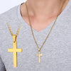 Stainless Steel Cross Pendant Necklace For Women Men Link Chain Charm Necklace Cool Boys Girls Punk Hip Hop Jewelry Gift