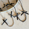 Sweet Black Ribbon Bow Necklace for Women Exquisite Handmade Beaded Charm Chain Collares Necklace Party Jewelry Gift