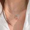 Sweet Black Ribbon Bow Necklace for Women Exquisite Handmade Beaded Charm Chain Collares Necklace Party Jewelry Gift
