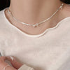 Sweet Black Ribbon Bow Necklace for Women Exquisite Handmade Beaded Charm Chain Collares Necklace Party Jewelry Gift